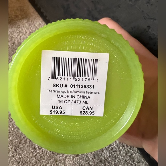 Starbucks Lemongrass Glow In the Dark Grande Cup 16oz New Tumbler - Picture 4 of 5